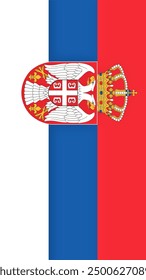 Vertical Serbia Flag, Vertical Flag of Serbia