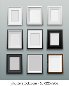 Vertical set frame for photos or paintings on wall