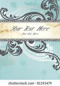 Vertical silver Victorian vintage banner (eps10); jpg version also available