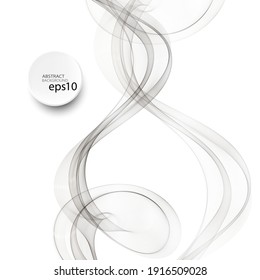 Ola de humo de silenciamiento vertical sobre fondo blanco, elemento de diseño