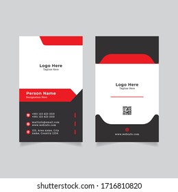 Vertical simple business card, creative and minimalist business card, corporate and professional business card,