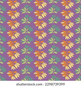 A vertical simple stripes plants seamless pattern