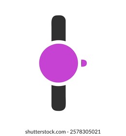 Vertical slider control with a circular purple button