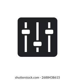 Vertical sliders or equalizer control minimal solid icon