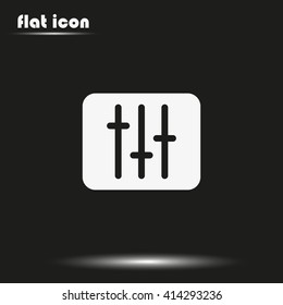 Vertical sliders, faders and potentiometers. Flat icon.