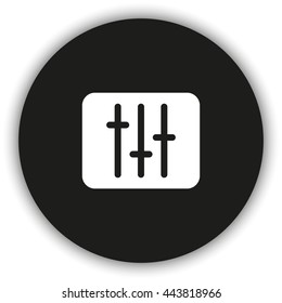 Vertical sliders, faders and potentiometers. Flat icon.