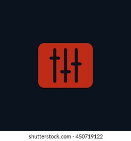 Vertical sliders, faders and potentiometers. Flat icon.