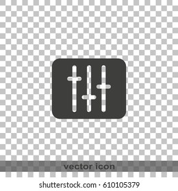 Vertical sliders, faders and potentiometers. Flat icon.