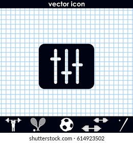 Vertical sliders, faders and potentiometers. Flat icon.
