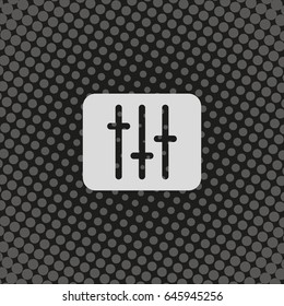 Vertical sliders, faders and potentiometers. Flat icon.