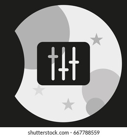 Vertical sliders, faders and potentiometers. Flat icon.