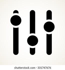 Vertical sliders, faders, potentiometers. vector symbol