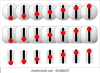 Vertical sliders with red knobs. vector