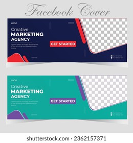 vertical, Social media banner,Real estate house property timeline cover or online web banner template, horizontal,Facebook cover