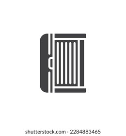 Vertical solarium vector icon. filled flat sign for mobile concept and web design. Solarium machine glyph icon. Symbol, logo illustration. Vector graphics