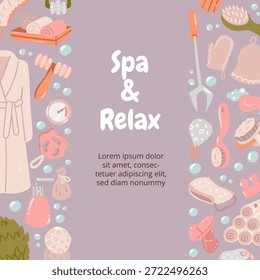 Diseño de póster de spa de Vertical con mucho espacio para su texto. Un diseño profesional completo para retiros de bienestar y tratamientos de belleza.