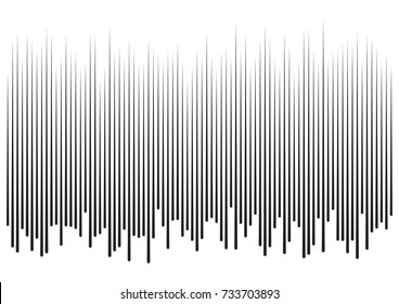 Vertical speed lines for comic books. Black and white vector background