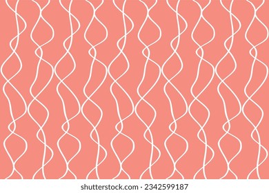Vertical spline of pattern vector. Design vintage lines white on light red background. Design print for illustrations, textile, texture, wallpaper, background. Set 2