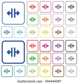 Vertical split color flat icons in rounded square frames. Thin and thick versions included.