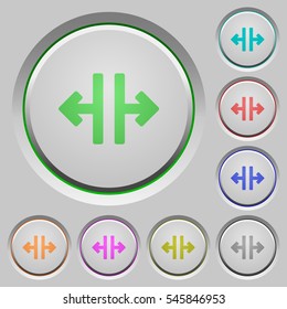 Vertical split color icons on sunk push buttons