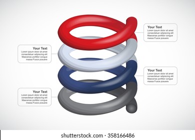 Vertical spring - Bright Infographics template, consisting of 4 parts - Vector illustration