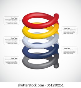 Vertical spring - Bright Infographics template, consisting of 5 parts - Vector illustration