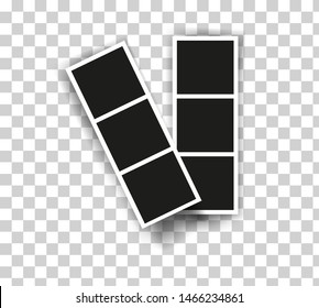 Vertical square snapshot in row. Collection blank photo for memory, picture, mockup, corporate, birthday. Instant photo trame in retro style. Pattern frames to family album. Vector illustration.