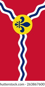 Vertical St. Louis Flag, Missour, USA