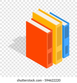 Vertical stack of colorful books isometric icon 3d on a transparent background vector illustration
