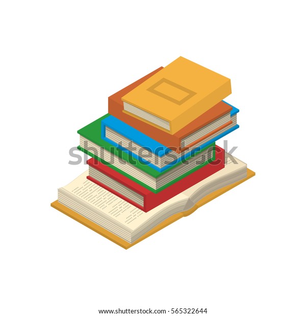 Vertical Stack New 3d Colorful Books Stock Vector Royalty Free