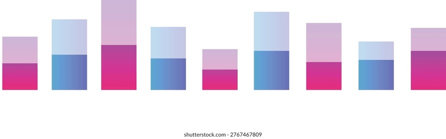 Vertical stacked bar chart with gradient color segments