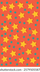 Vertical Star seamless pattern. Repeated  stars on sun rays background. Repeatin gold glitter patern for design prints, gift wrappers. Bling star packing. Repeat sparkle texture. Vector illustration