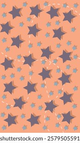 Vertical Star seamless pattern. Repeated  stars on sun rays background. Repeatin gold glitter patern for design prints, gift wrappers. Bling star packing. Repeat sparkle texture. Vector illustration