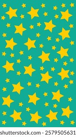 Vertical Star seamless pattern. Repeated  stars on sun rays background. Repeatin gold glitter patern for design prints, gift wrappers. Bling star packing. Repeat sparkle texture. Vector illustration