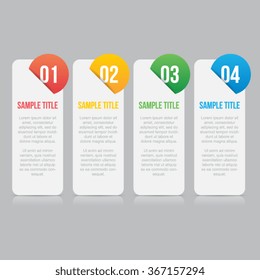 Vertical Step by Step Information Boxes Template