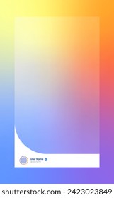 Vertical story template in gradient colors. Social media frame vector illustration.