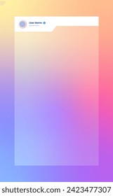 Vertical story template in gradient colors. Social media frame vector illustration.