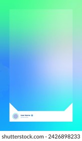 Vertical story template in gradient colors. Social media frame vector illustration.