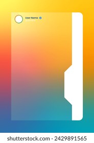 Vertical story template in gradient colors. Social media frame vector illustration.