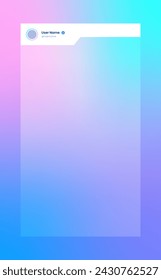 Vertical story template in gradient colors. Social media frame vector illustration.