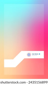 Vertical story template in gradient colors. Social media frame vector illustration.