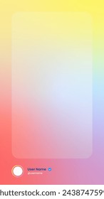 Vertical story template in gradient colors. Social media frame vector illustration.