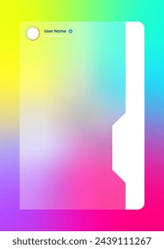 Vertical story template in gradient colors. Social media frame vector illustration.