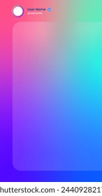 Vertical story template in gradient colors. Social media frame vector illustration.