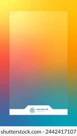 Vertical story template in gradient colors. Social media frame vector illustration.