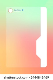 Vertical story template in gradient colors. Social media frame vector illustration.