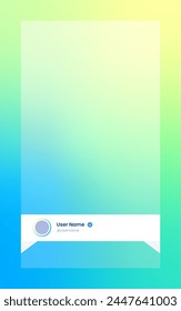 Vertical story template in gradient colors. Social media frame vector illustration.
