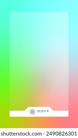 Vertical story template in gradient colors. Social media frame vector illustration.