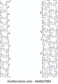 Vertical strip of paper for your design banded surround the elements of the puzzle