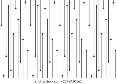 Vertical stripe with dots of regular pattern. Design random lines black on white background. Design print for illustration, textile, wallpaper, background. Set 3